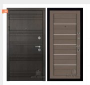 Дверь входная со сменными панелями Министр, цвет горький шоколад,  панель - light 2127 цвет тортора soft