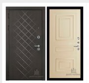 Дверь входная Президент Люкс зеркало, цвет горький шоколад,  панель - 62001 цвет керамик серена