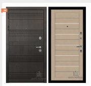 Дверь входная со сменными панелями Министр, цвет горький шоколад,  панель - light 2127 цвет кремовый soft