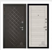 Дверь входная Президент Люкс зеркало, цвет горький шоколад,  панель - light 2127 цвет бьянка soft