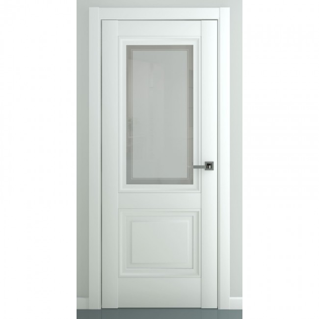 Межкомнатная дверь экошпон Венеция B2 ДО (Матовый белый)