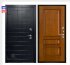 Дверь входная взломостойкая Сенатор ПЛЮС, цвет альберо блэк рисунок грань, панель - вена цвет античный дуб