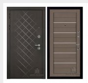 Дверь входная Президент Люкс зеркало, цвет горький шоколад,  панель - light 2127 цвет тортора soft