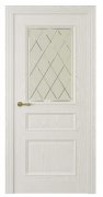 Межкомнатная дверь Milano-1 (ст.ромб) Ясень белоснежный