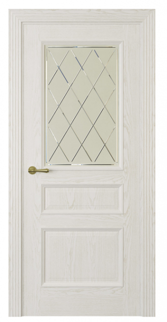 Межкомнатная дверь Milano-1 (ст.ромб) Ясень белоснежный