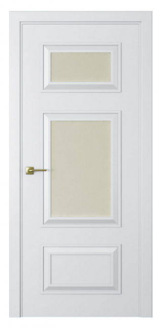 Межкомнатная дверь Mадрид 4 (ст.белое матовое) Эмаль белый шелк