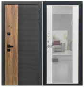 Дверь Luxor-46 - Алиса (16мм, ПВХ ясень белый, зеркало)