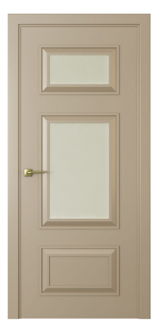 Межкомнатная дверь Mадрид 4 (ст.белое матовое)  Эмаль латте