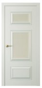 Межкомнатная дверь Mадрид 4 (ст.белое матовое)  Эмаль серый шелк