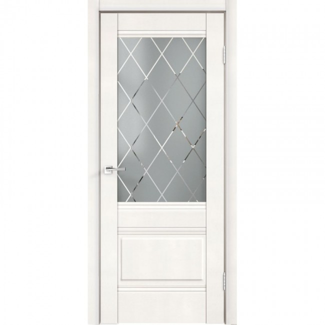Межкомнатная дверь Alto 2V Белый эмалит со стеклом Ромб светлый Межкомнатная дверь Alto 2V Белый эмалит со стеклом Ромб светлый